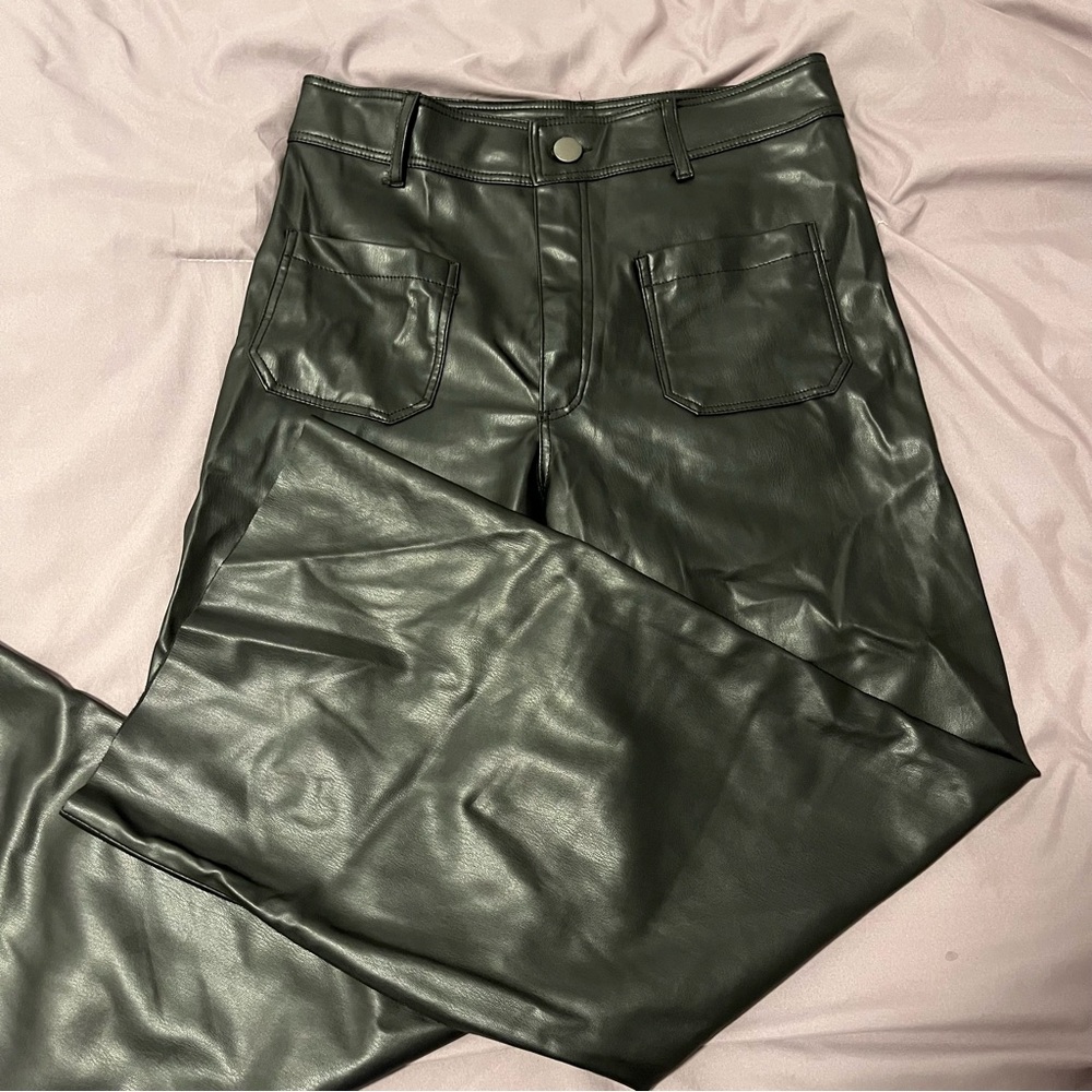 Zara Black Faux Leather Pants